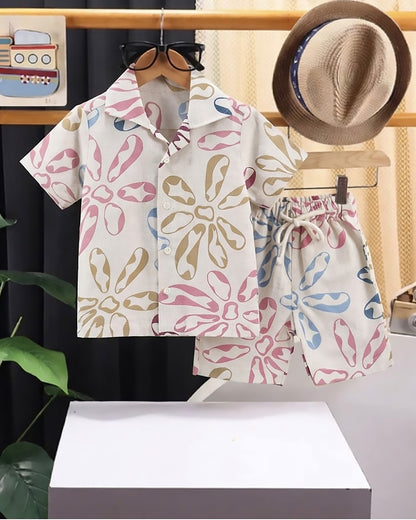 Hawaiian Print Shirt & Shorts Co-ord Set