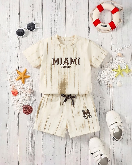 Miami Appliquéd T-Shirt & Shorts Co-ord Set