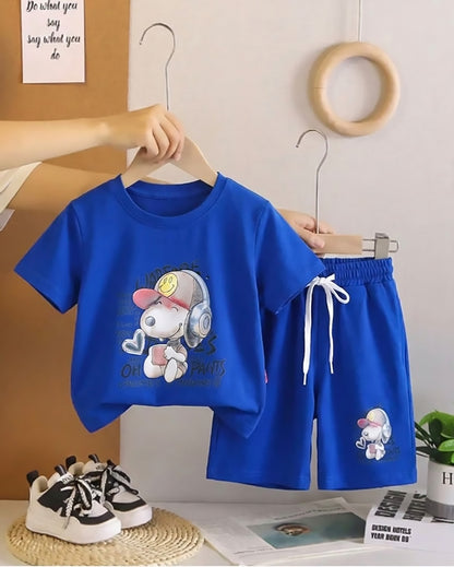 Cool Snoopy Printed T-Shirt & Shorts Co-ord Set