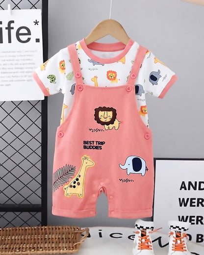 Best Trip Buddies Printed Dungaree Romper