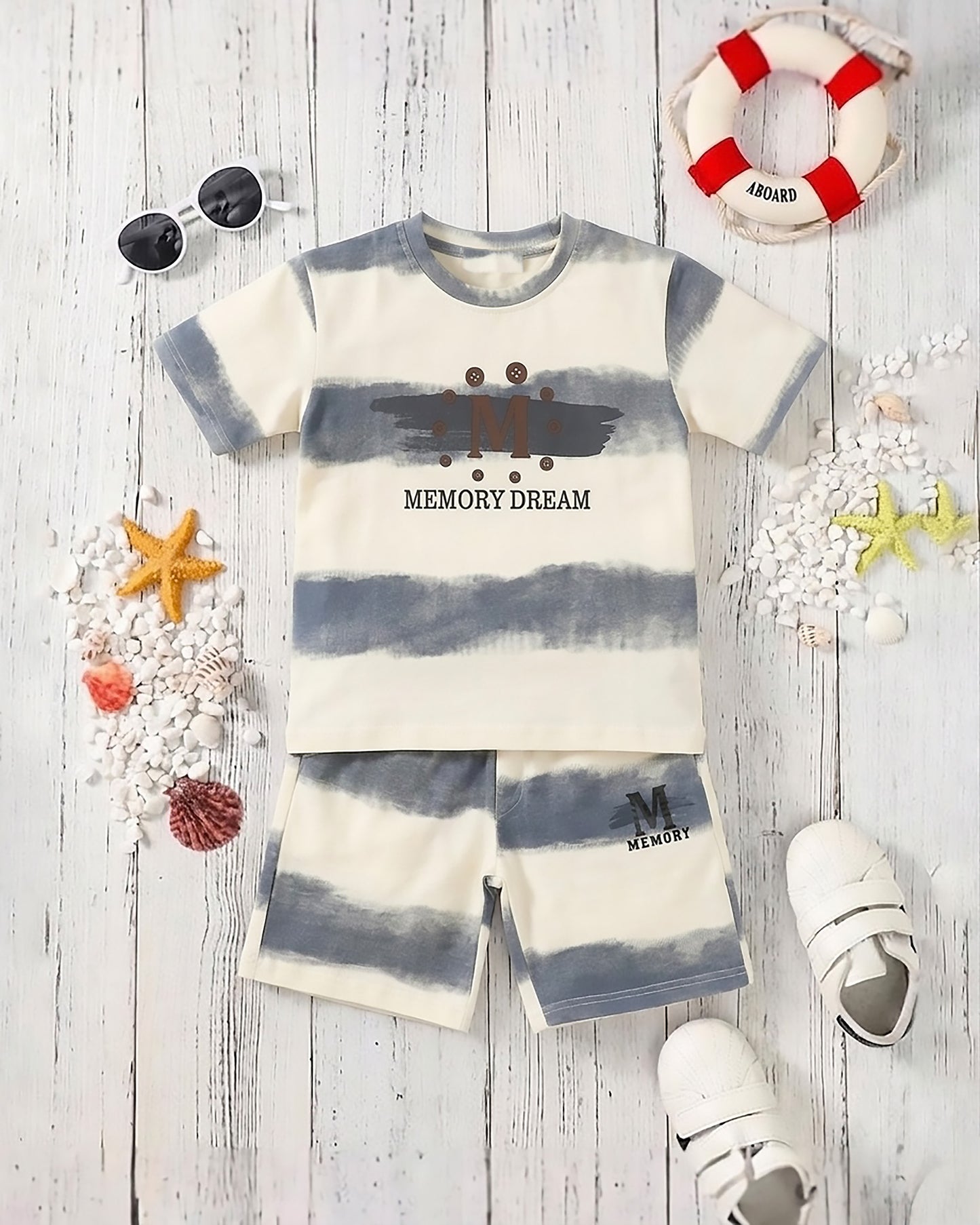 Memory Printed T-Shirt & Shorts Co-ord Set