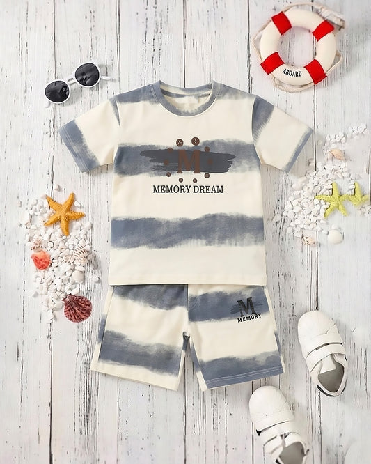 Memory Printed T-Shirt & Shorts Co-ord Set