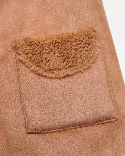 Sued Texture Fleeced Hooded Coat