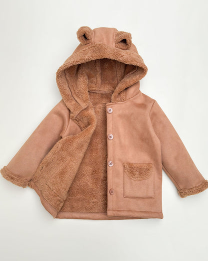 Sued Texture Fleeced Hooded Coat