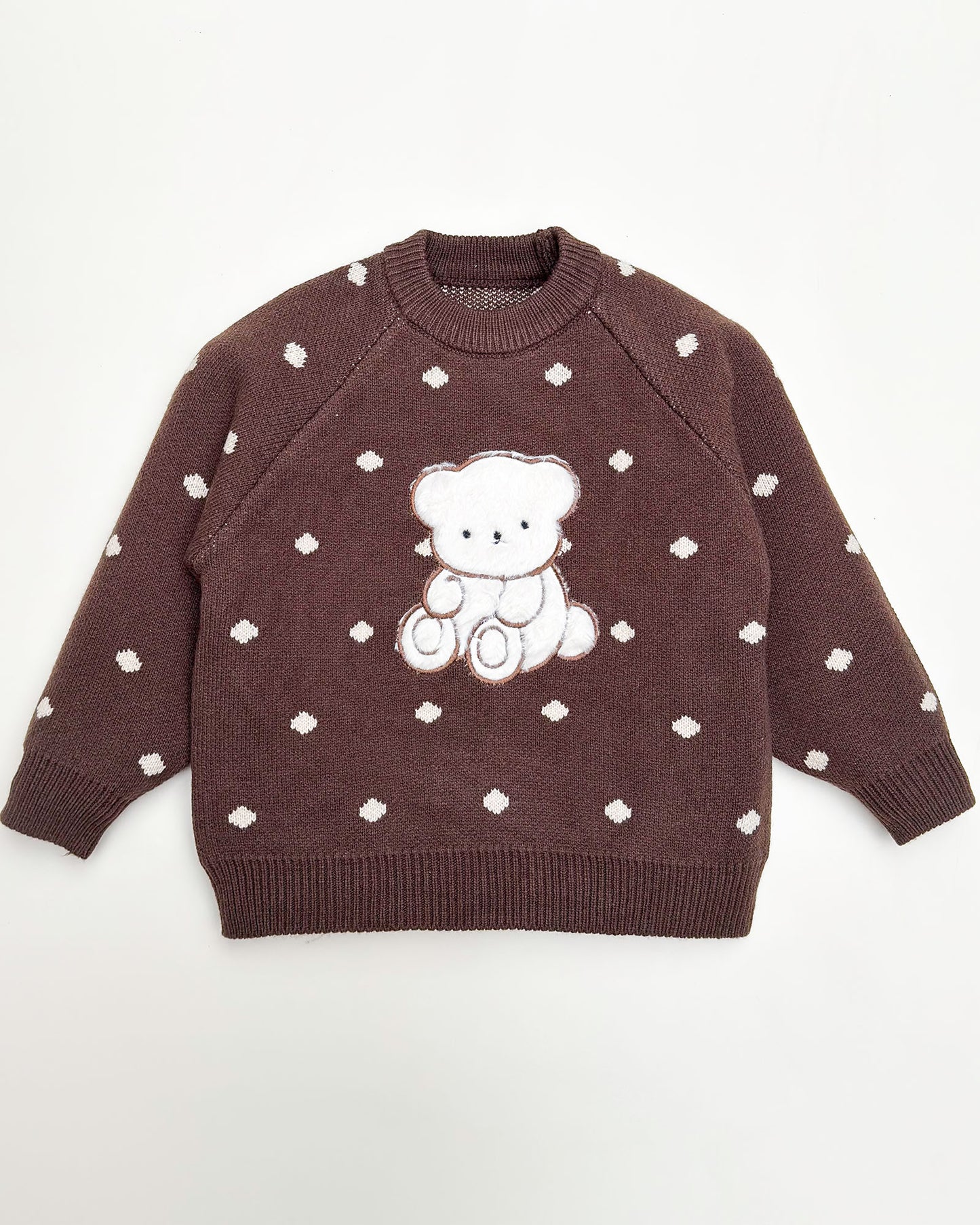 Cute Bear Embroidered Texture Sweater