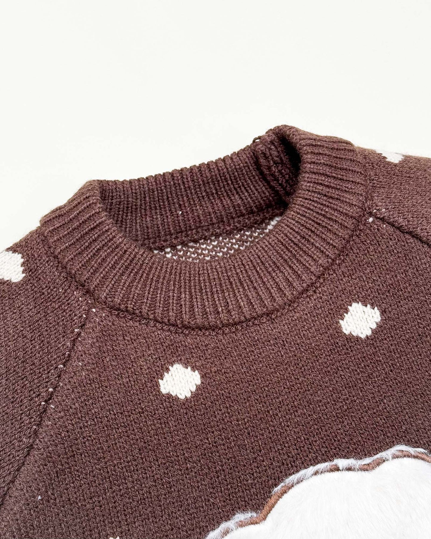 Cute Bear Embroidered Texture Sweater