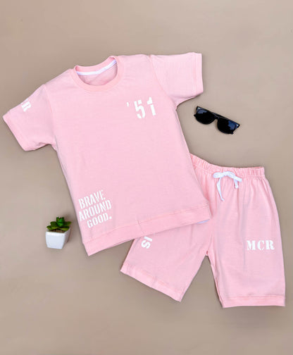 Brave See Good Printed T-Shirt & Shorts Co-Ord Set