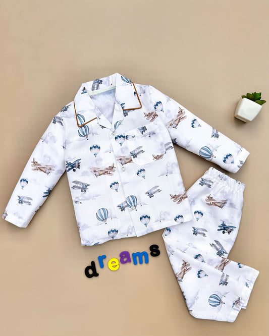 LittleI Explorer Pure Cotton Printed Night Suit