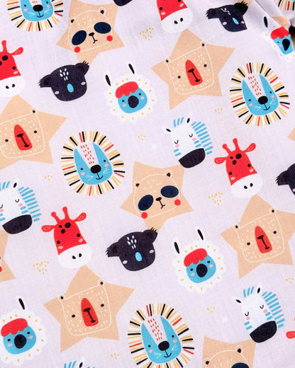 Zoo Animals Pure Cotton Printed Night Suit
