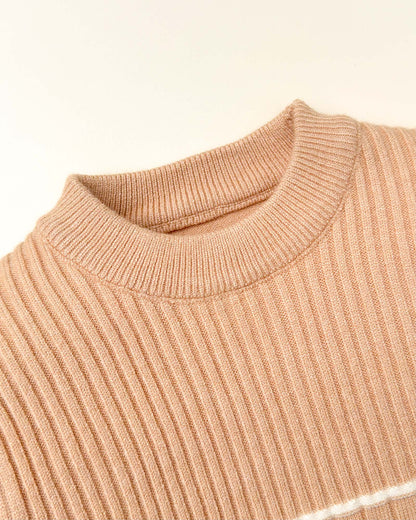 Flower Appliqued Knitted Sweater Co-Ord Set