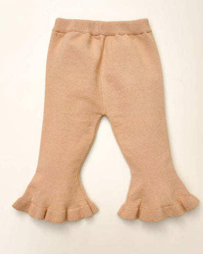 Flower Appliqued Knitted Sweater Co-Ord Set