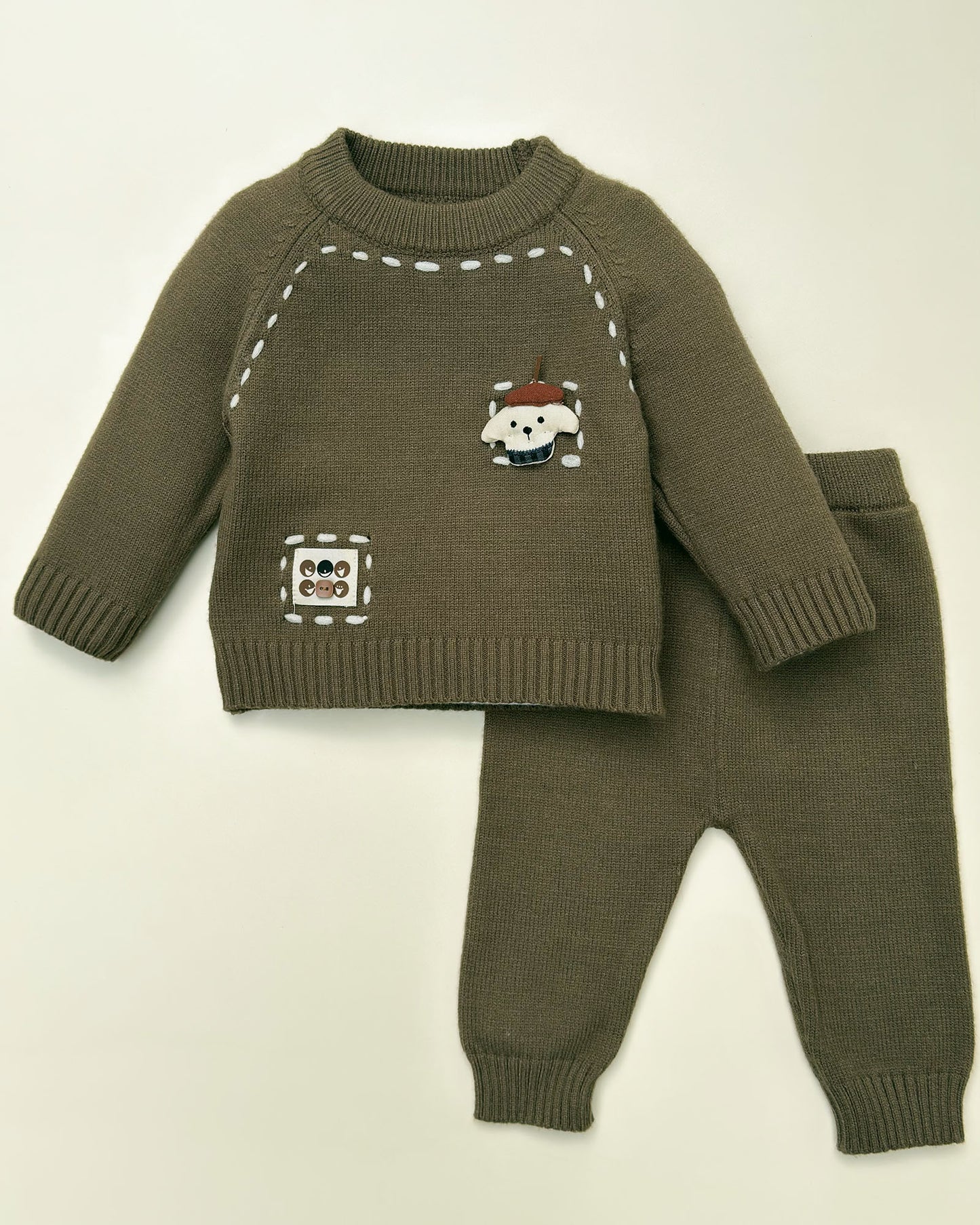 Toy Appliqued Knitted Sweater Co-Ord Set
