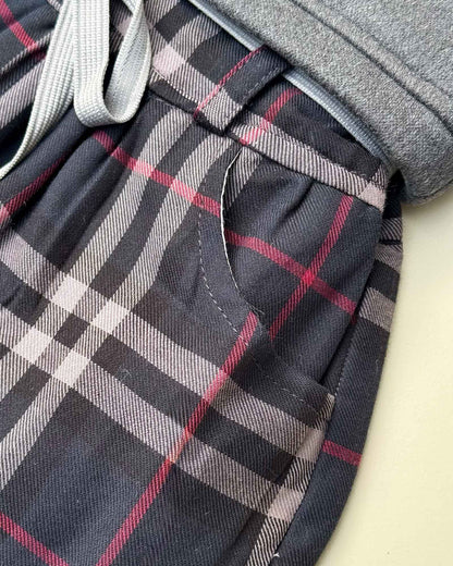 Vintage Check Fleeced Casual Dress Co-Ord Set