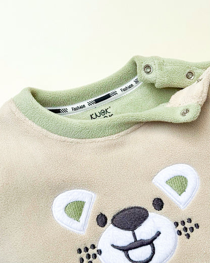 Teddy Appliqued Full Fleeced Co-Ord Set