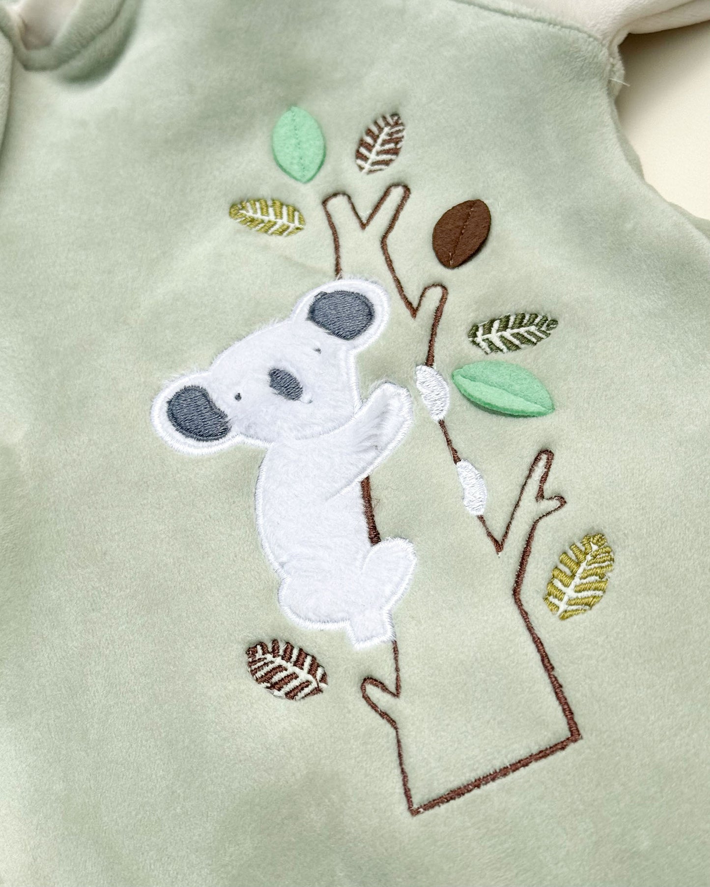 Koala Appliqued Soft Textured Fleeced Romper