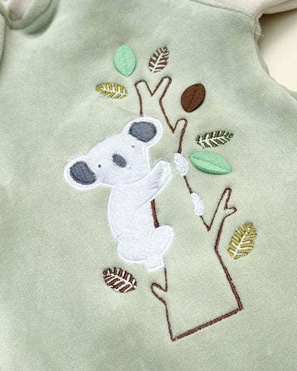 Koala Appliqued Soft Textured Fleeced Romper