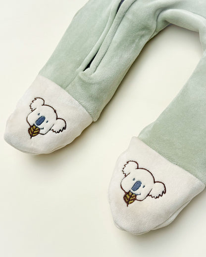 Koala Appliqued Soft Textured Fleeced Romper