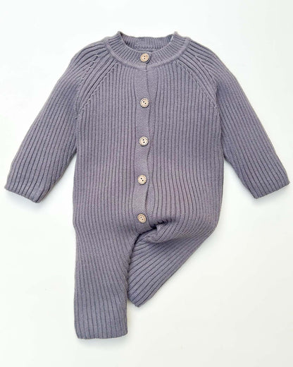 Rib Knit Sweater Romper with Beanie