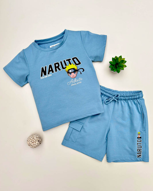Naruto Printed Shorts T-Shirt Co-Ord Set