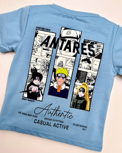 Naruto Printed Shorts T-Shirt Co-Ord Set