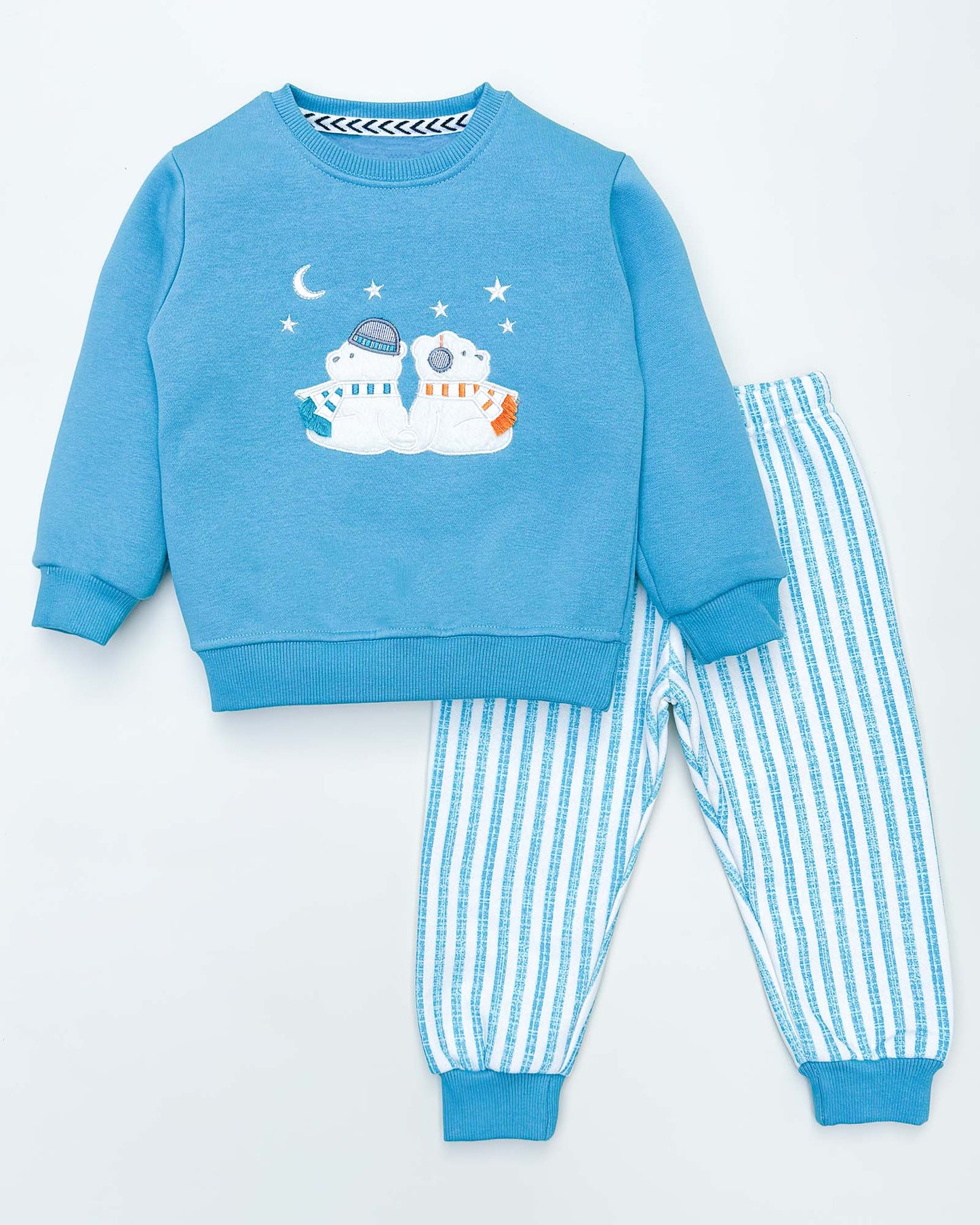 Bear Night Appliques Fleeced Co-ord Set