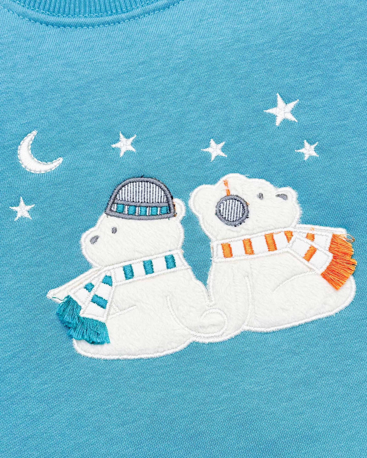Bear Night Appliques Fleeced Co-ord Set