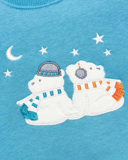 Bear Night Appliques Fleeced Co-ord Set