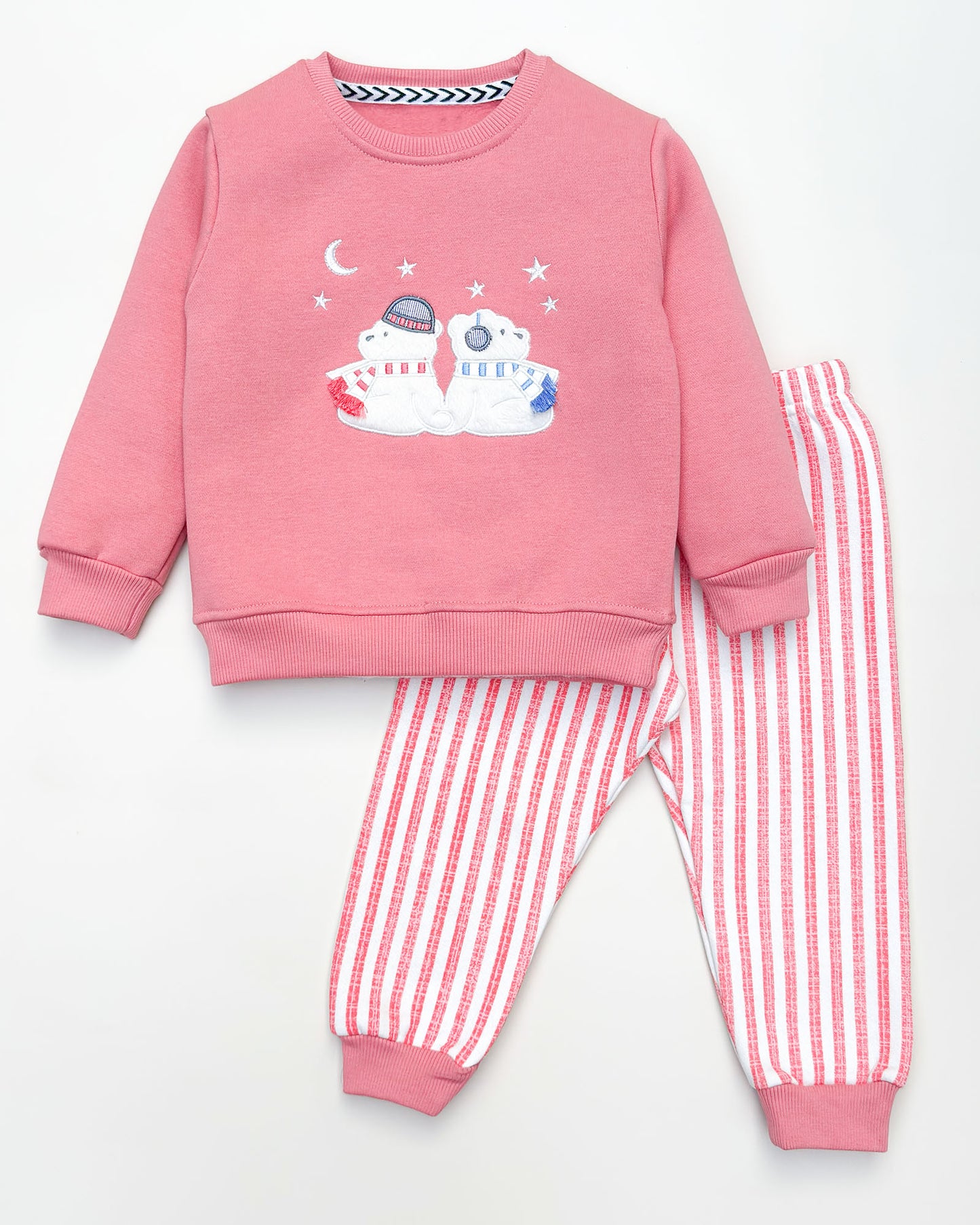 Bear Night Appliques Fleeced Co-ord Set