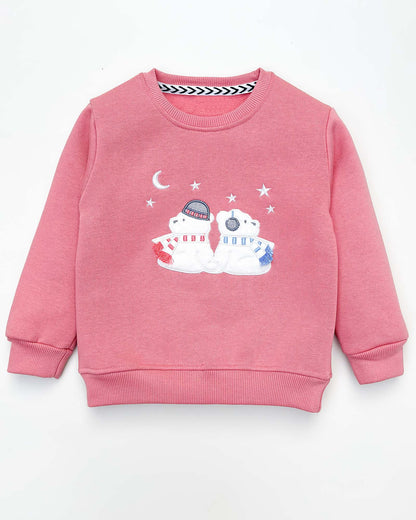 Bear Night Appliques Fleeced Co-ord Set