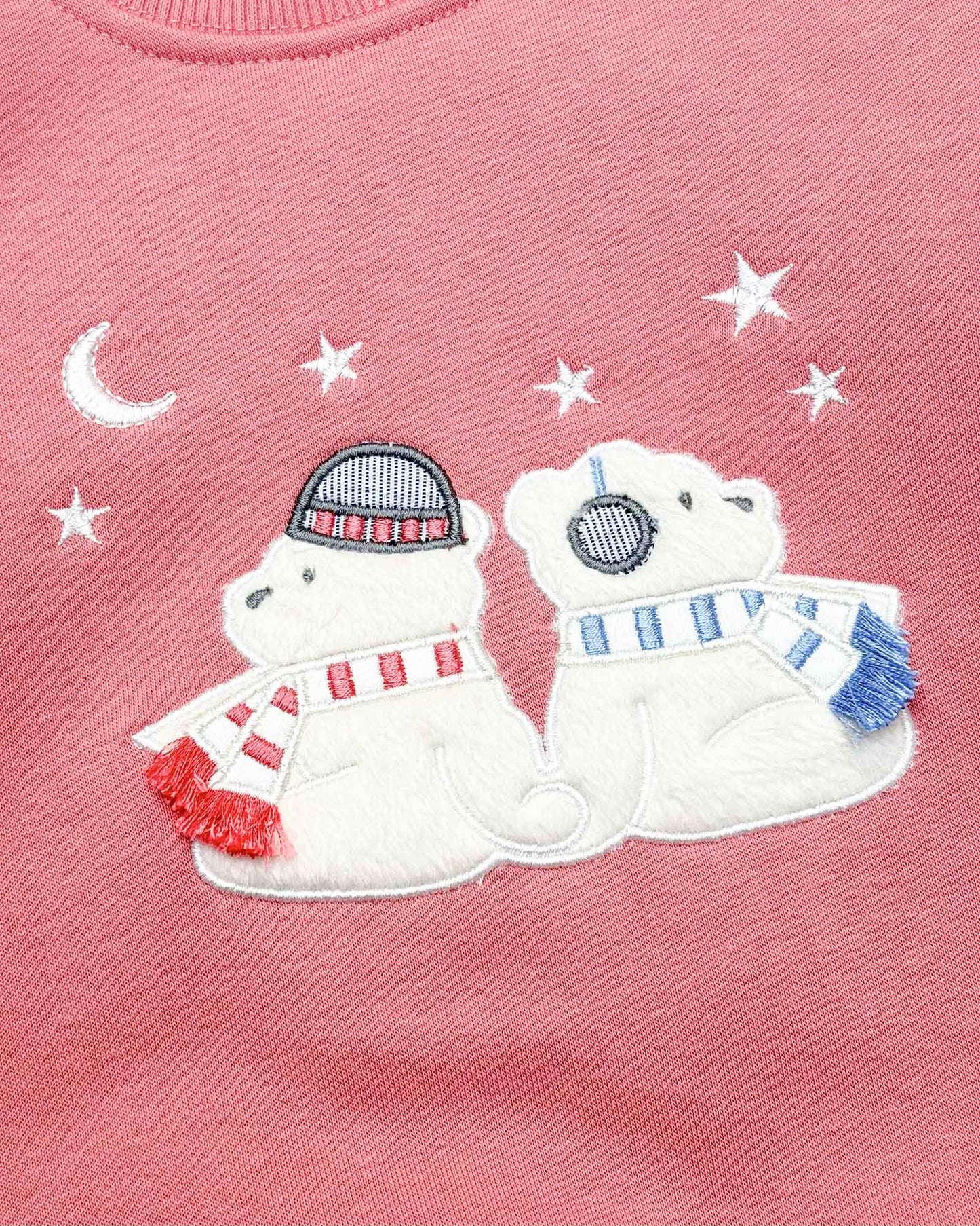 Bear Night Appliques Fleeced Co-ord Set