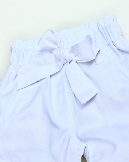 Frill Top With Applique Embroidery & Pants