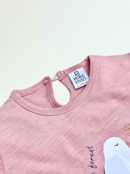 Frill Top With Applique Embroidery & Pants