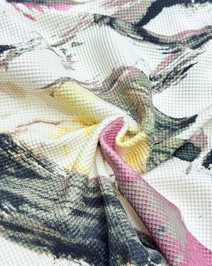 Color Art Check Textured T-Shirt & Shorts Co-ord Set