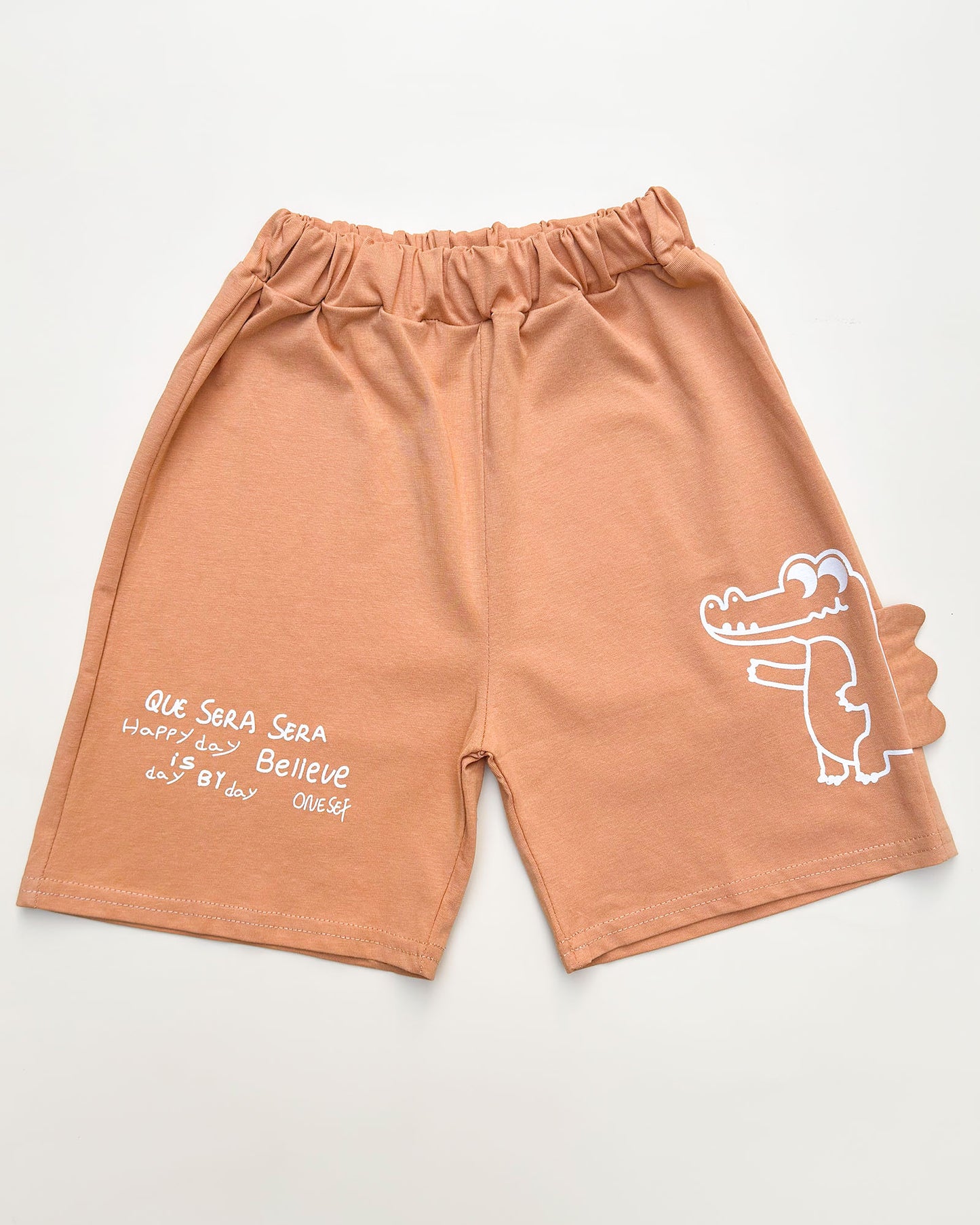 Croco Applique T-Shirt & Shorts Co-Ord Set