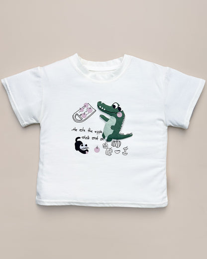 Croco Applique T-Shirt & Shorts Co-Ord Set