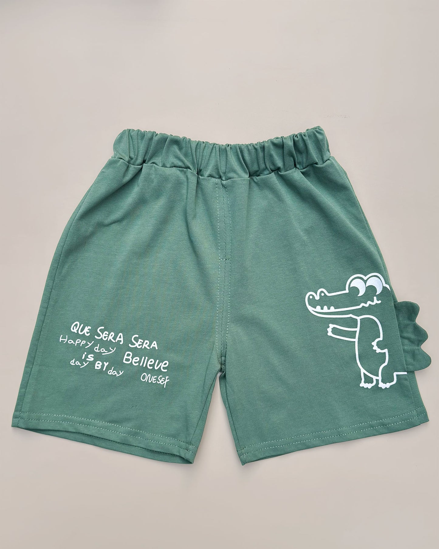 Croco Applique T-Shirt & Shorts Co-Ord Set
