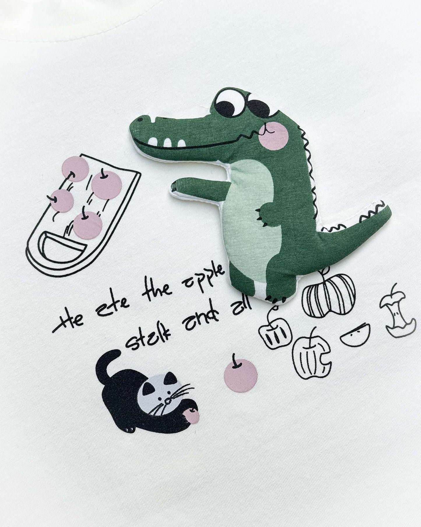 Croco Applique T-Shirt & Shorts Co-Ord Set