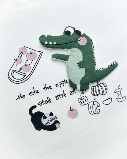Croco Applique T-Shirt & Shorts Co-Ord Set