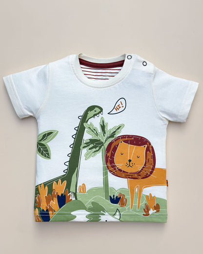Lion & Dino Safari T-Shirt & Shorts Co-ord Set