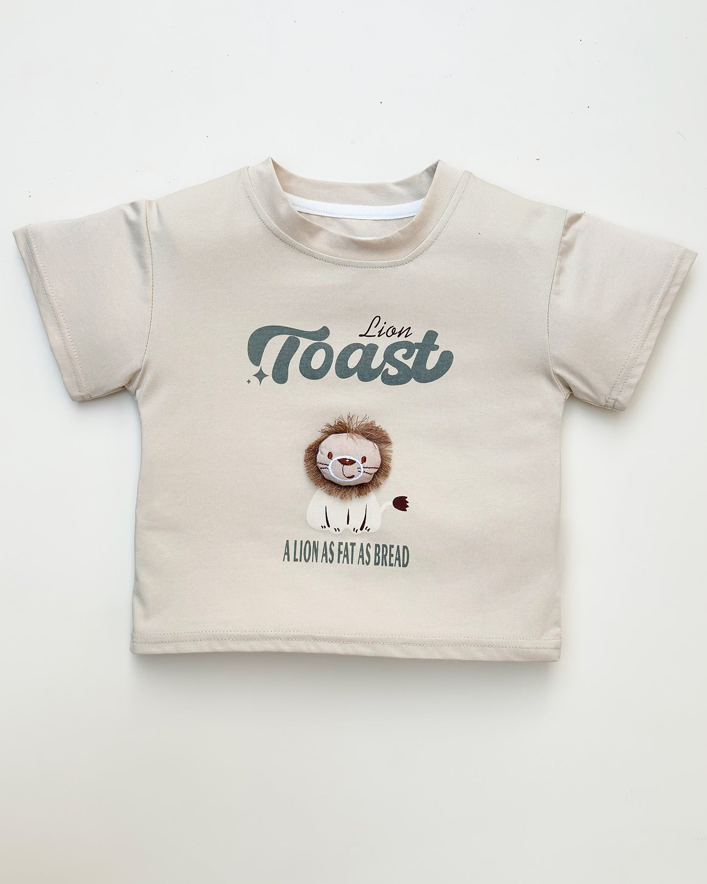Lion Toy Applique T-Shirt & Check Shorts Co-Ord Set
