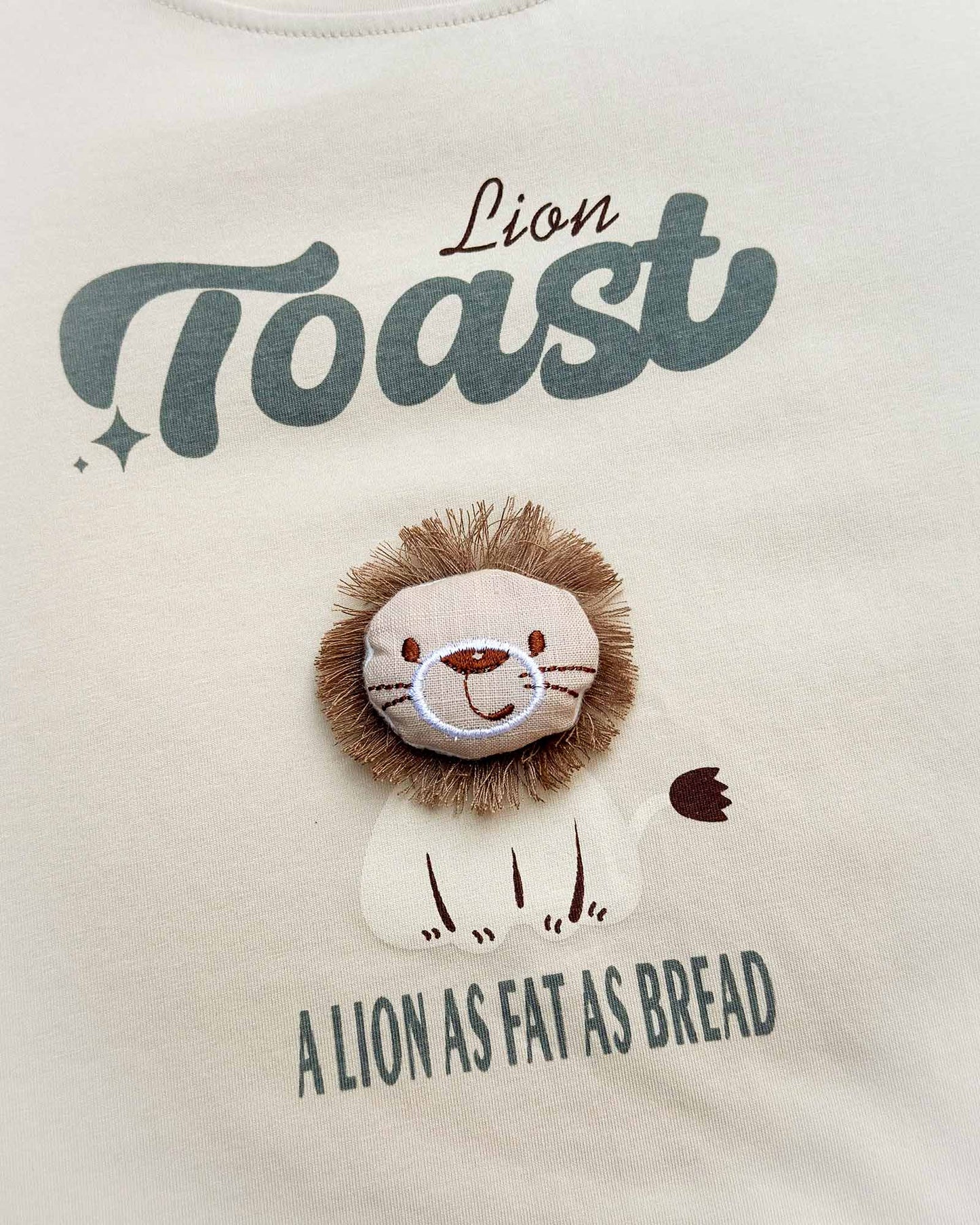Lion Toy Applique T-Shirt & Check Shorts Co-Ord Set