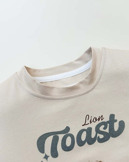 Lion Toy Applique T-Shirt & Check Shorts Co-Ord Set