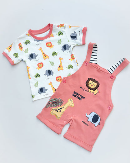 Best Trip Buddies Printed Dungaree Romper