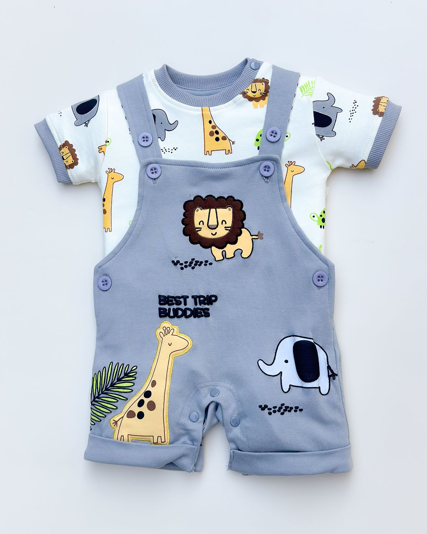 Best Trip Buddies Printed Dungaree Romper