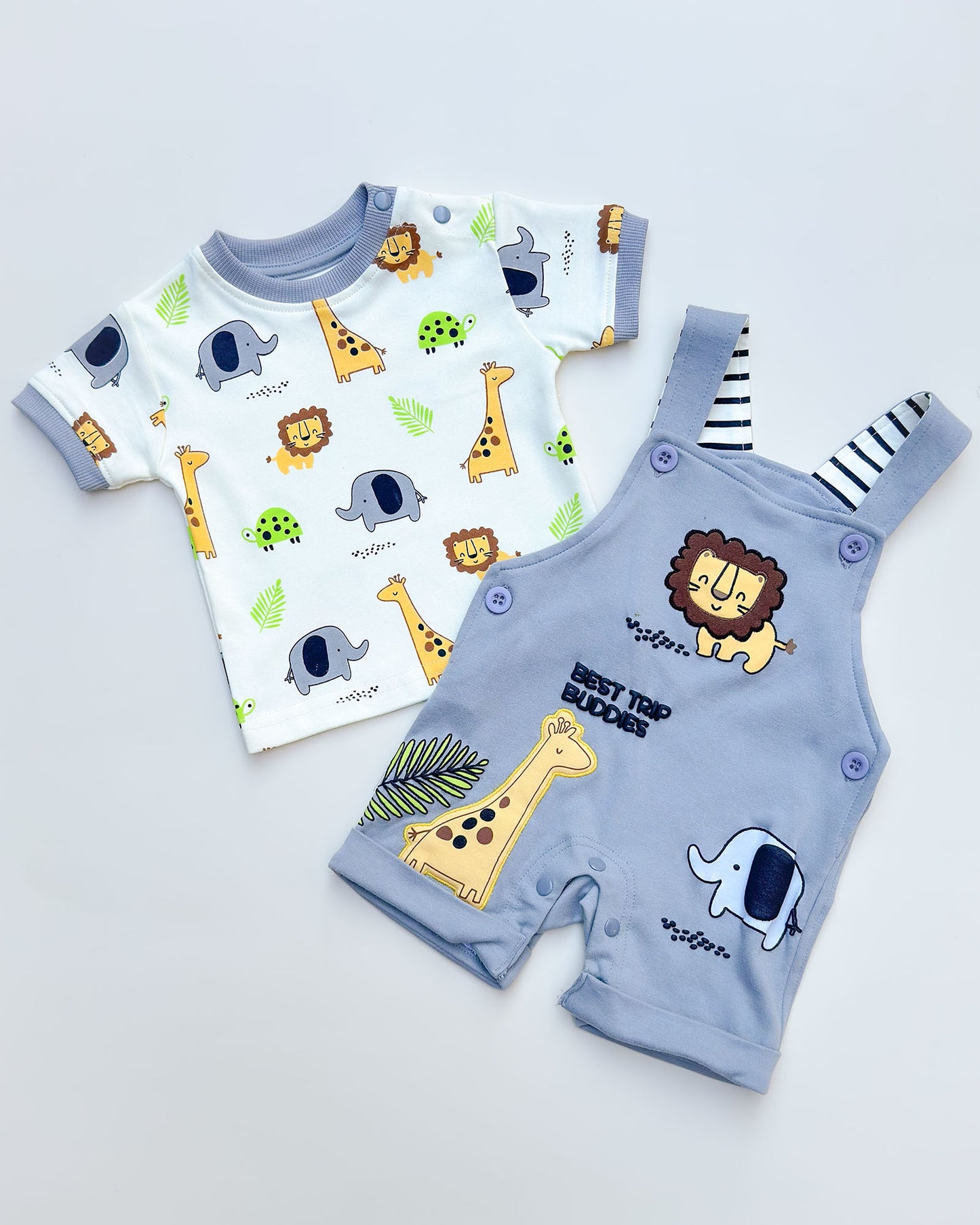Best Trip Buddies Printed Dungaree Romper