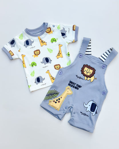 Best Trip Buddies Printed Dungaree Romper