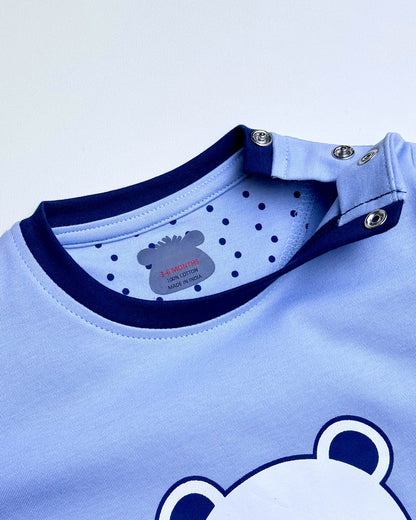 Half Sleeves Teddy Face Printed Romper