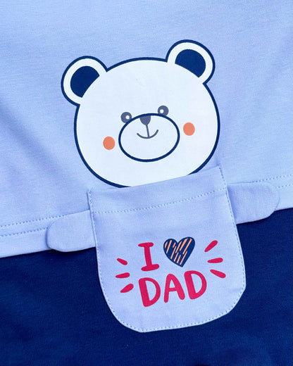 Half Sleeves Teddy Face Printed Romper