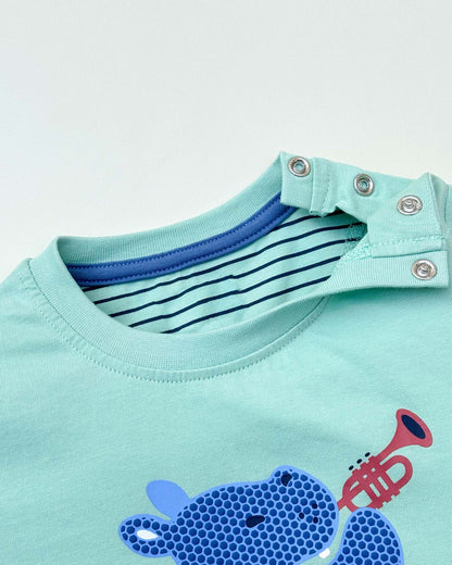 Musical Hippo T-Shirt & Shorts Co-ord Set