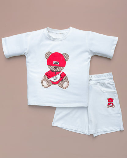 Cool Bear Printed T-Shirt & Shorts Co-ord Set
